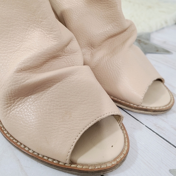 Chinese Laundry CARLITA peep toe bootie Natural tan blush pink size 8.5 - Picture 6 of 7
